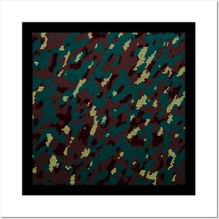 Camouflage - Brown Teal Posters and Art